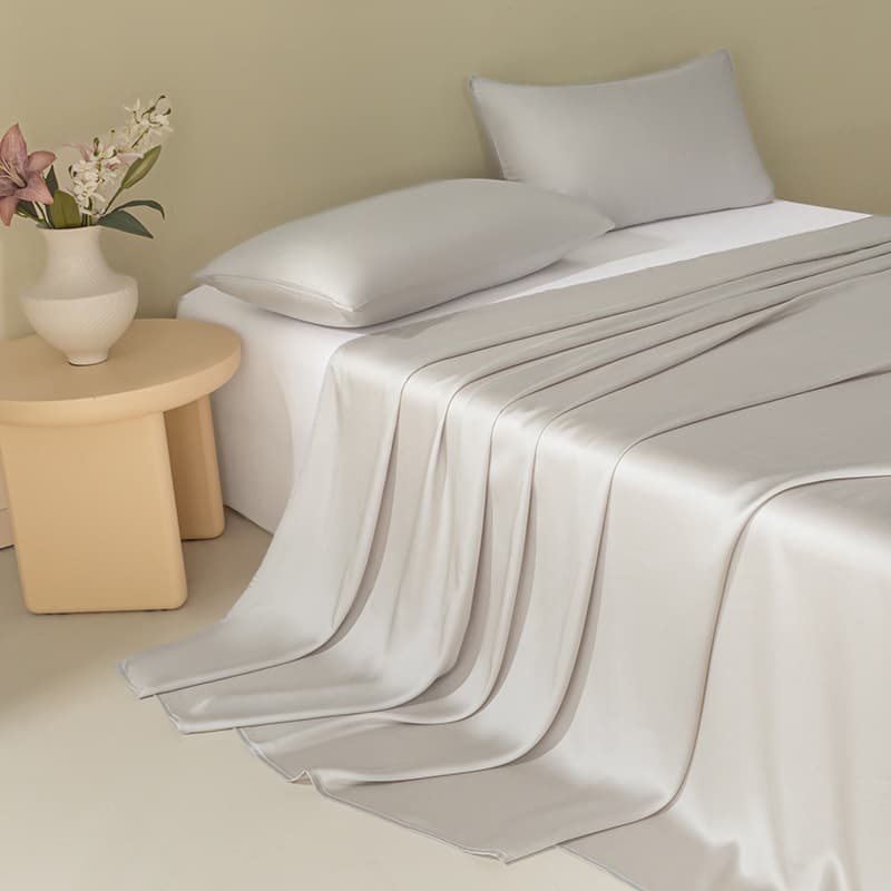 100% Lyocell Tencel Bed Sheet Single Piece Bedding Ice Silk Solid Color Fitted Sheet Summer Student Dormitory 3
