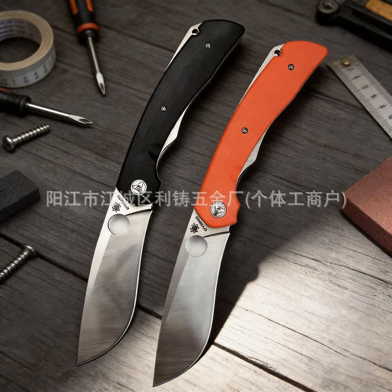 High-Quality Spider C239 Outdoor Folding Knife G10 Handle Portable High Hardness Camping Pocket Knife
