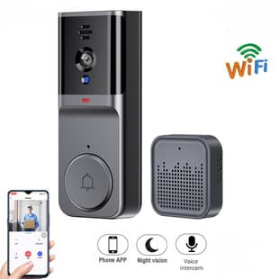 M16 Black Tuya Doorbell Smart Peephole Wireless WiFi Video Doorbell Infrared Two-Way Intercom