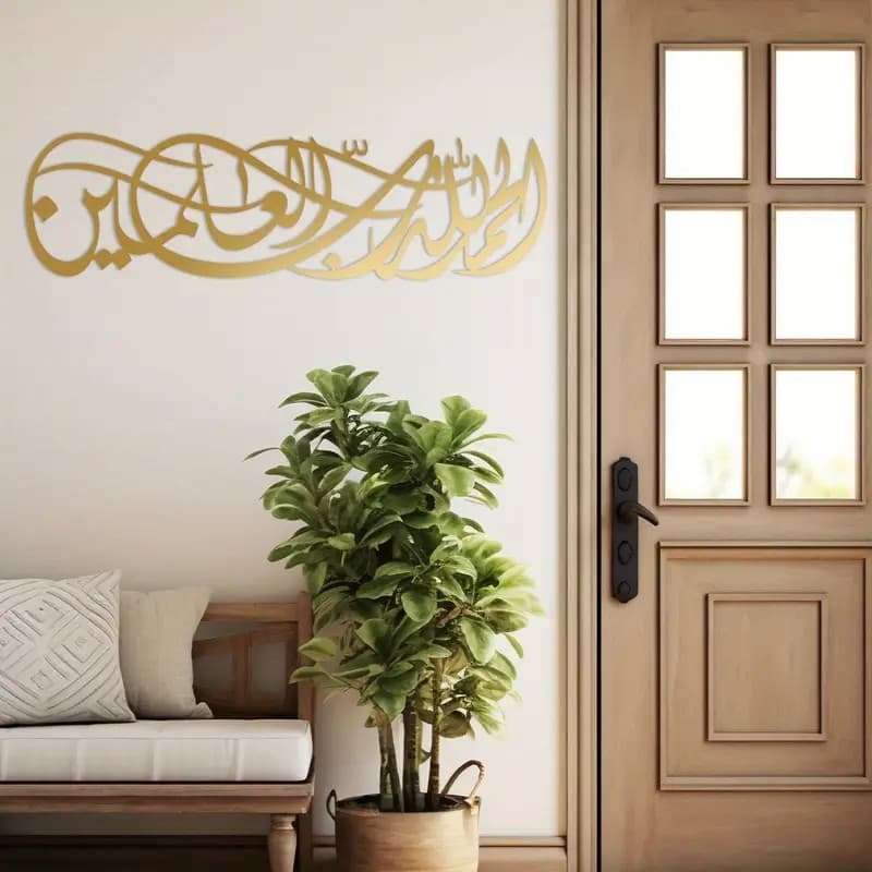Family Sign Gold Metal Wall Art Decor Iron Wall Decoration Greek Letters Home Decoration Pendant