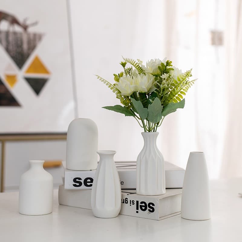 Modern Ceramic Vase White for Dried Flowers Baby's Breath Pothos Hydroponic Decoration Living Room Flower Arrangement Nordic Home Decor