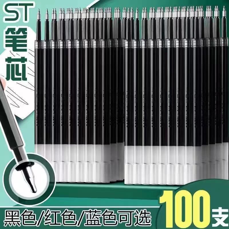 ST head push refill large capacity quick-drying neutral pen refill black 0.5mm push type gourd head brush ink refill