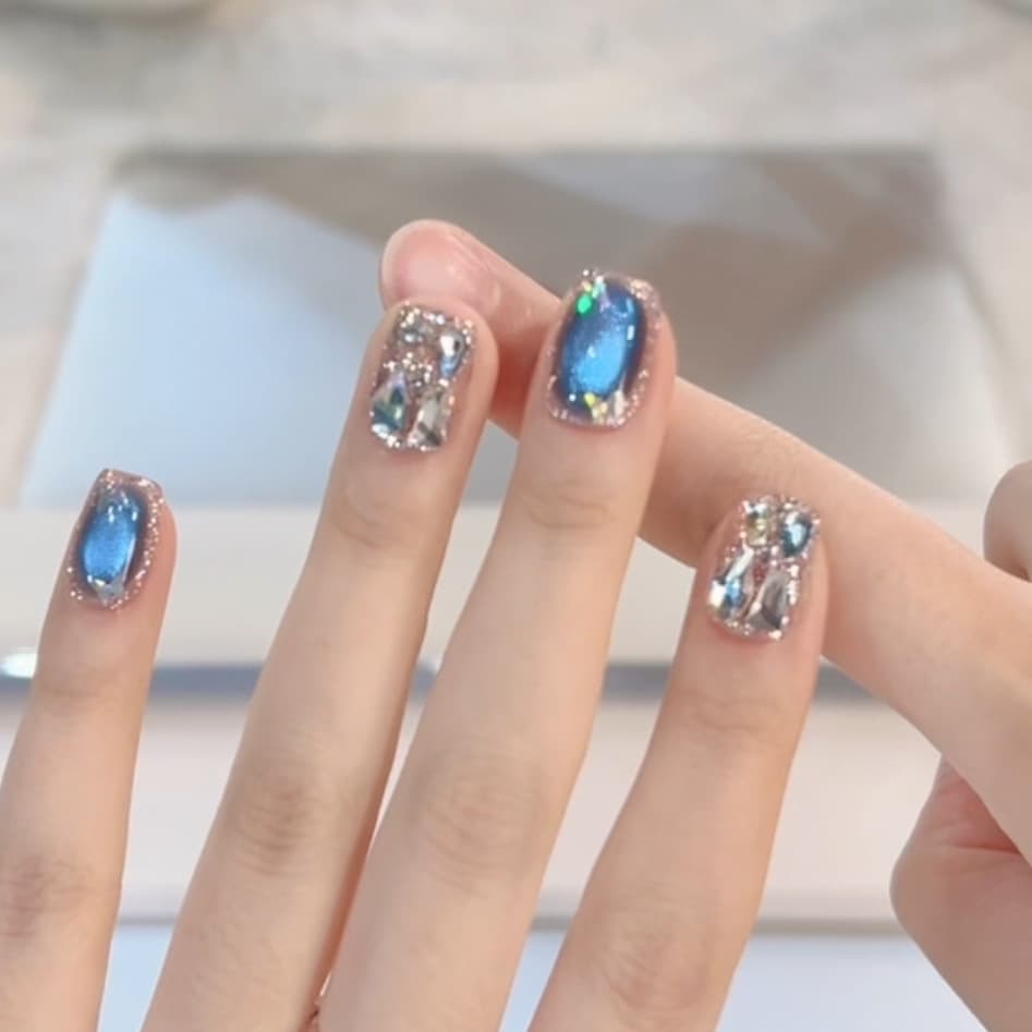 yiyiwu Press-On Nails Deep Sea Dream Spring/Summer New Handmade Press-On Nails Retro Vintage Gentle Press-On Nails