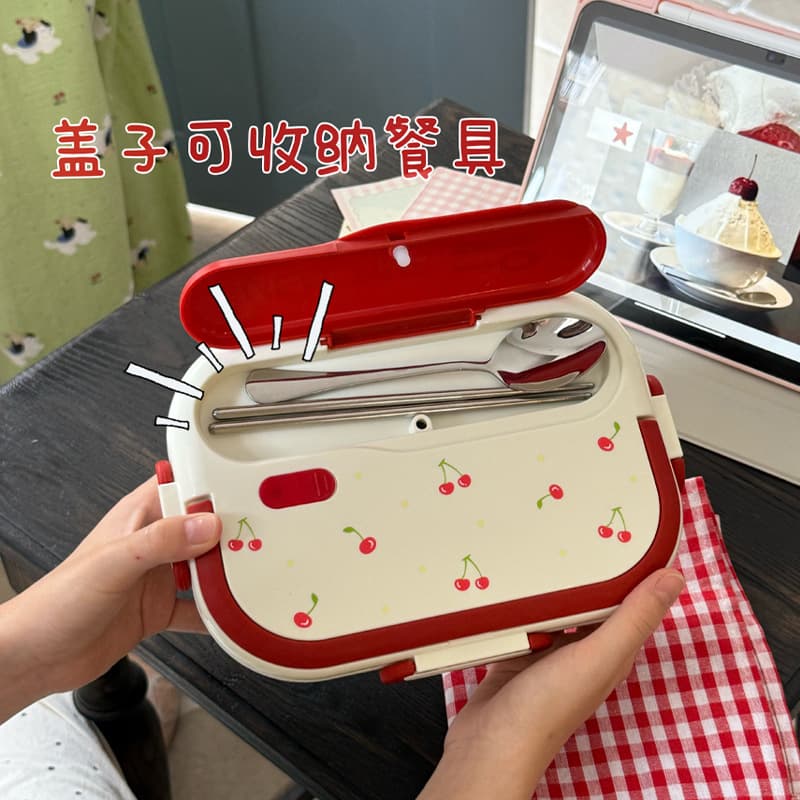 Modern Housewife Cherry 316 Stainless Steel Lunch Box, High Appearance, for Female Office Workers and Students