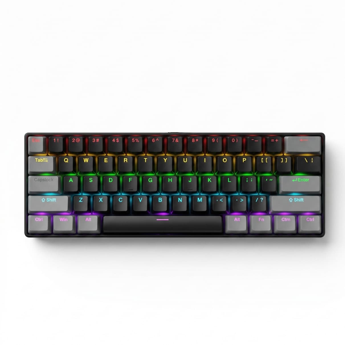 K61 61-Key Mechanical Keyboard, Blue Switch / Red Switch / Brown Switch / Black Switch, Keycap Puller, RGB Lighting, Gaming Mechanical Keyboard