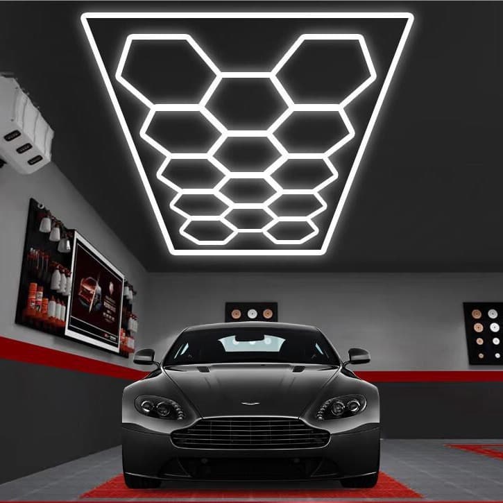 Honeycomb lamp ultra-bright car wash light 9-hole, waterproof dust-free station lamp for auto repair shops, beauty stores, and supermarkets 220V cross-border.