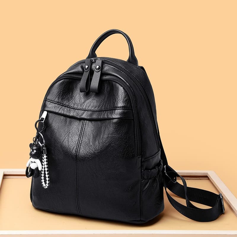 Backpack Women 2025 New Trendy Korean Version Versatile Fashion Soft Leather Women's Backpack Large Capacity Travel School Bag Small Bag