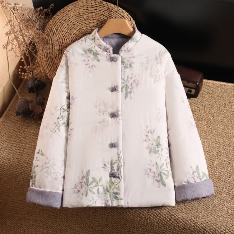 Reversible New Chinese Style Cotton Coat Winter New Fashion Youthful Print Versatile Quilted Warm Small Cotton Coat for Women