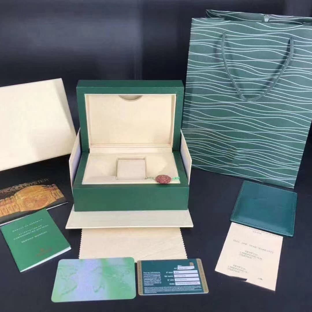 Laojia Green Box Full Set Packaging Export Packaging Watch in Stock Gift Box Set with Manual Card and Gift Bag