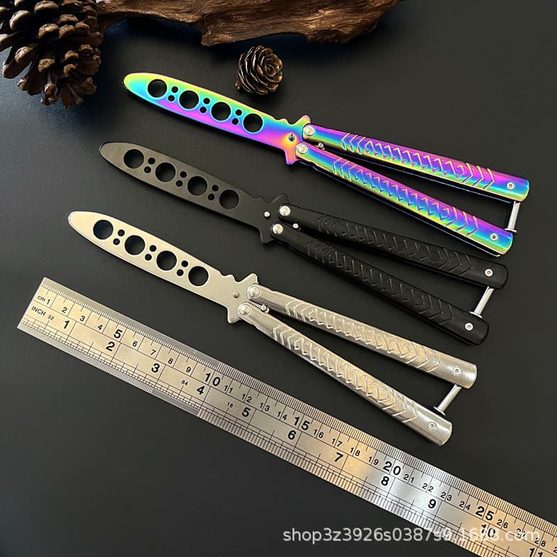 Factory Wholesale Fish Handle Butterfly Training Flipper Knife Practice Comb Flipper Practice Tool Unsharpened Practice Butterfly Knife