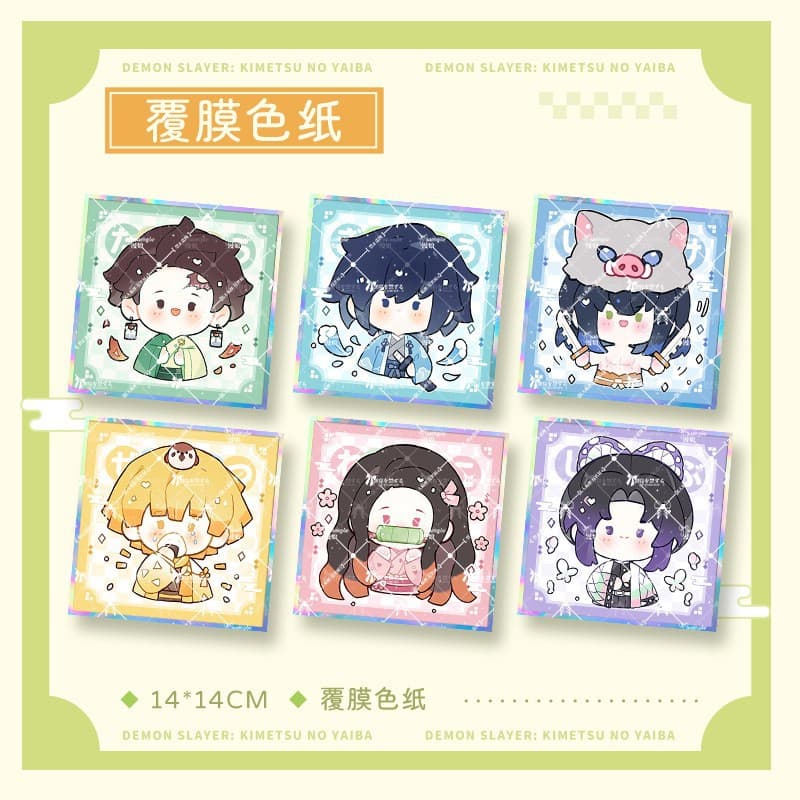 Demon Slayer: Kimetsu no Yaiba fan peripherals: Butterfly Ninja Tomioka Giyuu Badge Pendant Polaroid Colored Paper