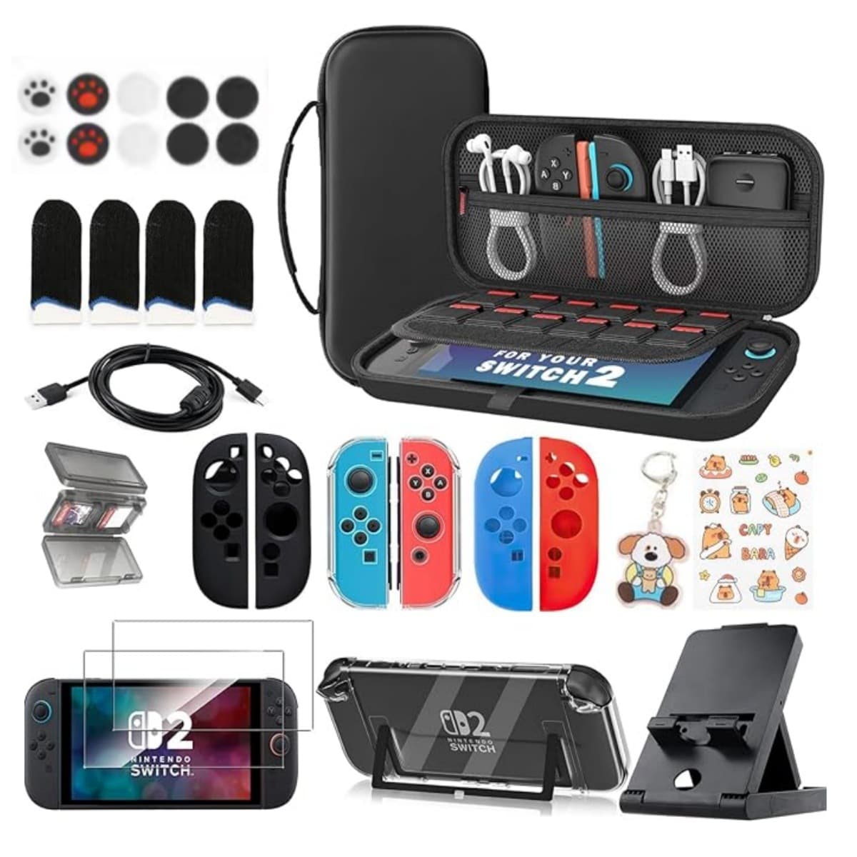 New Nintendo Switch 2nd Generation Storage Case Crystal Protective Cover TPU Handle Hard Shell Game Console Accessories