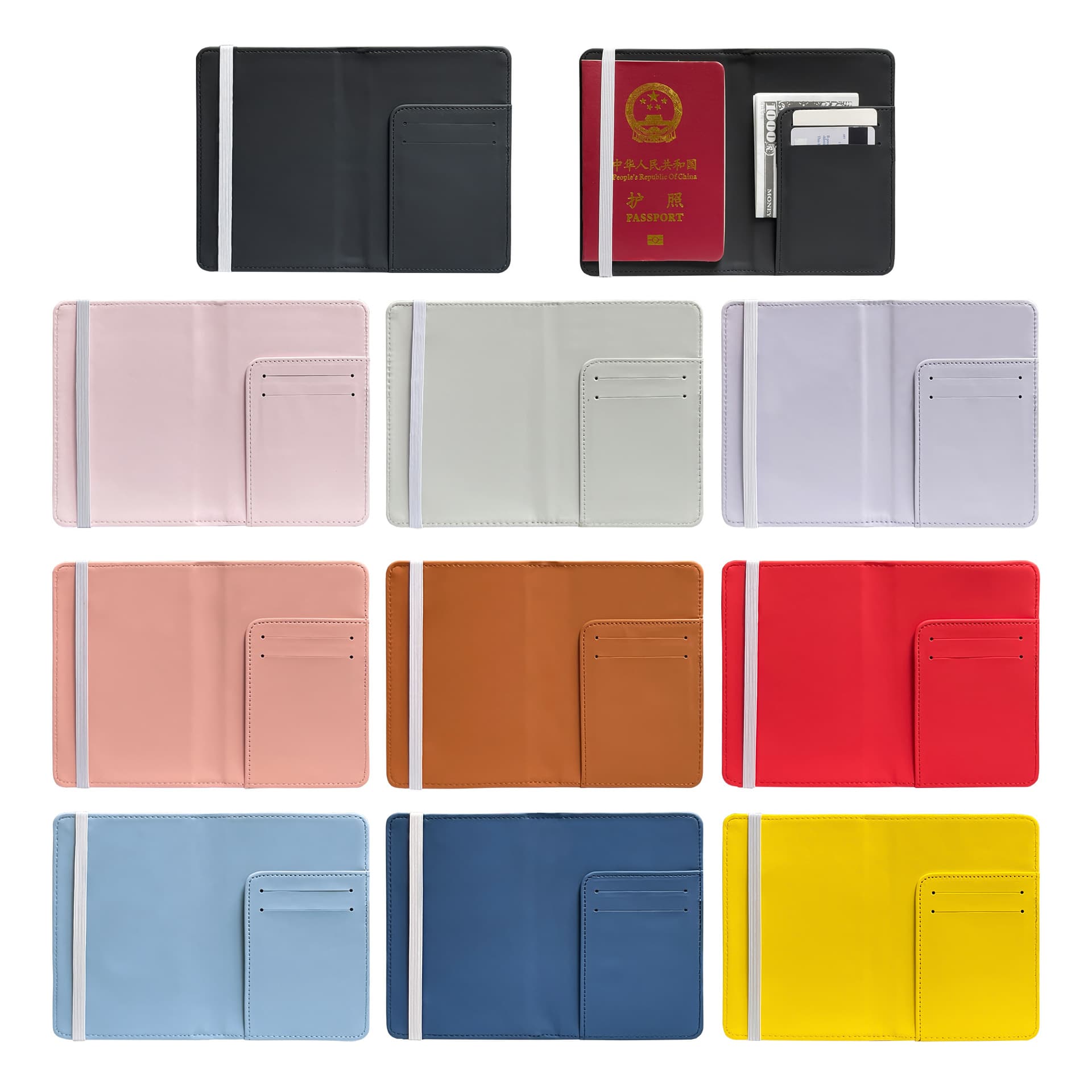 Cross-border New Hot Stamping Sublimation Passport Holder Large Capacity Multi-card Slot Passport Bag Convenient Blank Passport Book