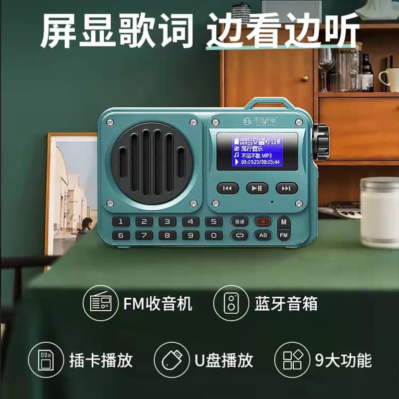 Bujianbusan BV800 Bluetooth Speaker Radio Portable Card Audio Player for Elderly and Children with Speed Control