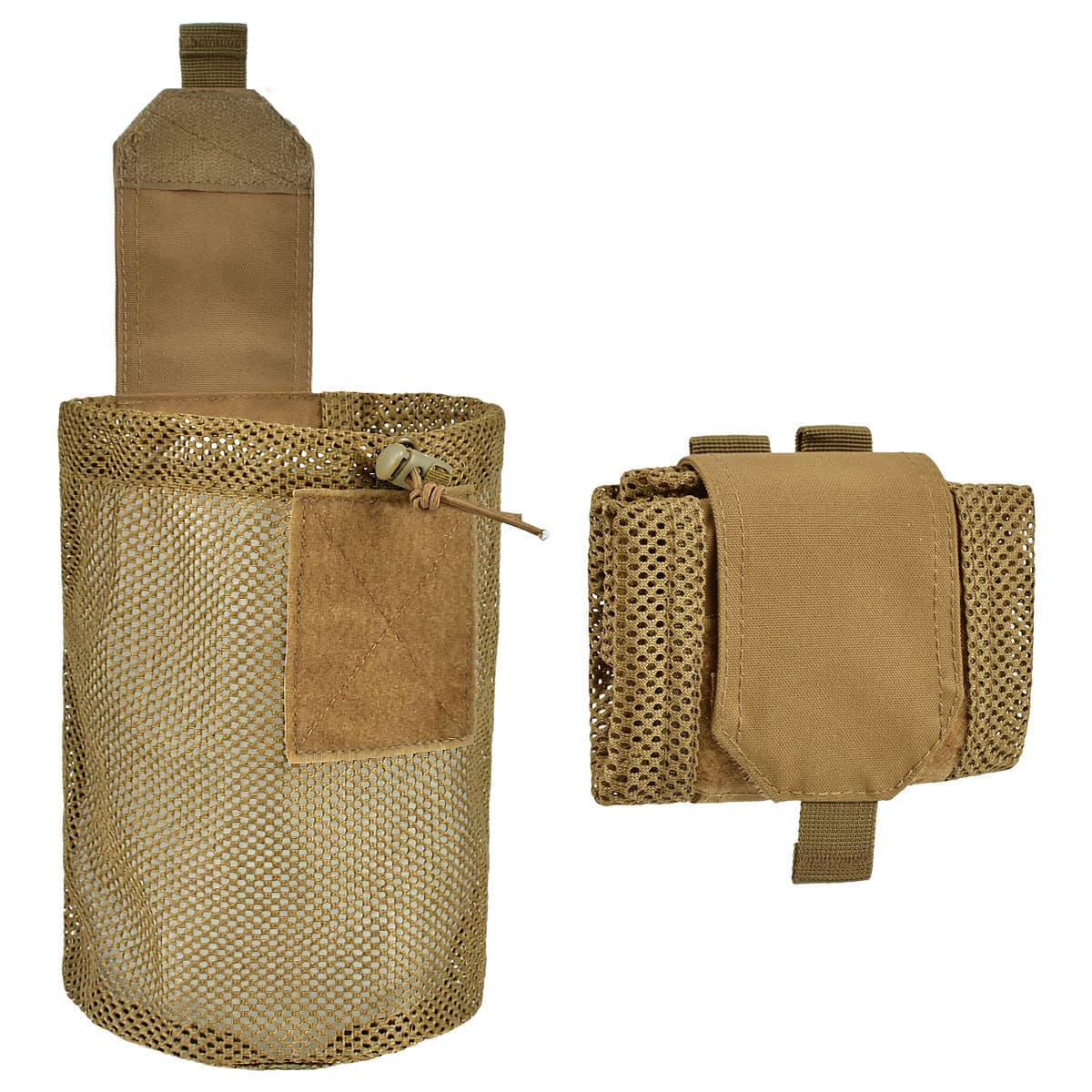 Outdoor Sports Tactical Folding Water Bottle Mesh Bag MOLLE Tactical Mesh Dump Pouch Utility Storage Waist Bag