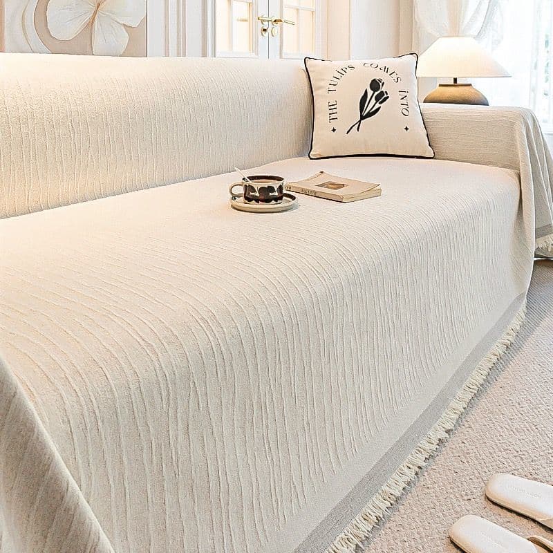 Cream style new anti-slip all-season throw blanket, 2025 universal chenille design slipcover, cushion cover throw