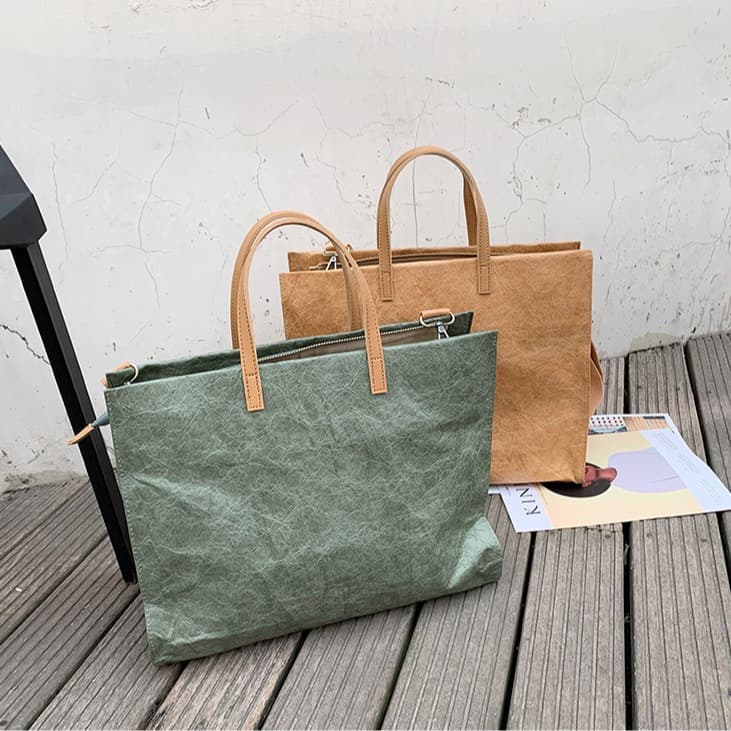 Fashionable Women's Bag 2026 New Style Kraft Paper Bag Handbag Commuter Bag Waterproof Shoulder Tote Large Bag Hot Sale at Street Stalls