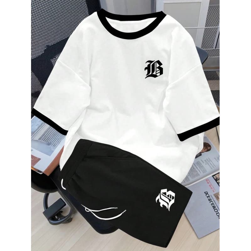 Trendy Rebellious Style~ Export Clearance Color-Block Cotton Short-Sleeve T-Shirt for Men and Women, Streetwear Personality Crew Neck Tee