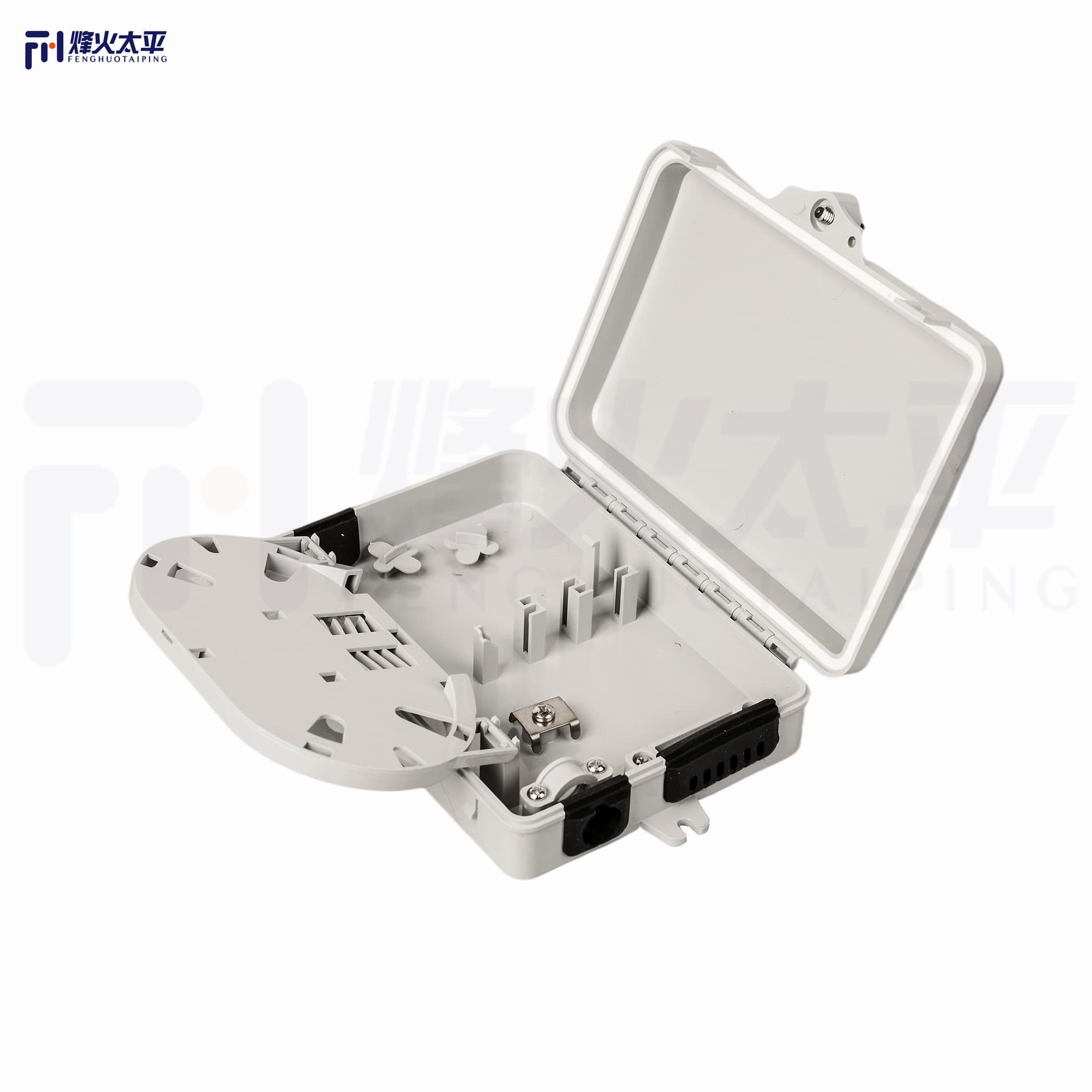 FTTH Plastic 6-core Fiber Optic Distribution Box, Outdoor Wall-Mounted Corridor Type, 6-Port Fiber Optic Cable Terminal Box