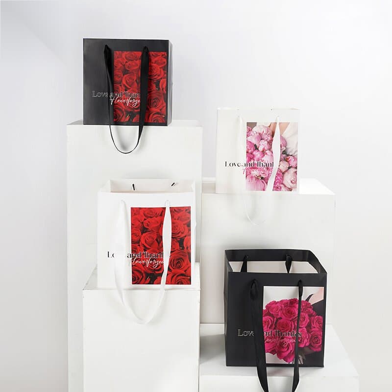 Rose Peony Flower Tote Bag Flower Bouquet Bag English Flower Bag Gift Decoration Floral Handmade Materials