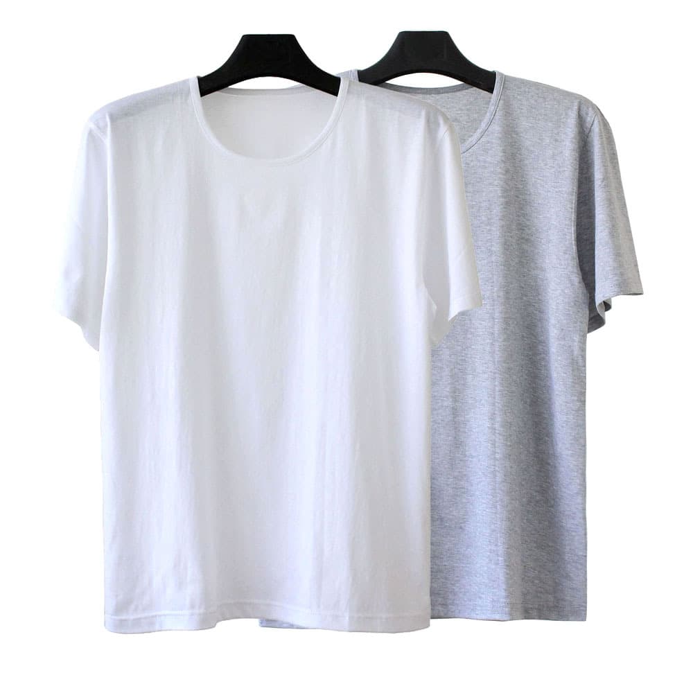 Summer Cotton Thin Short-Sleeve T-Shirt for Middle-Aged and Elderly Men, White Undershirt, Men's Half Sleeve