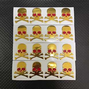 Metal Skull Car Sticker Decal Body Skull Emblem Rear Skull Sticker
