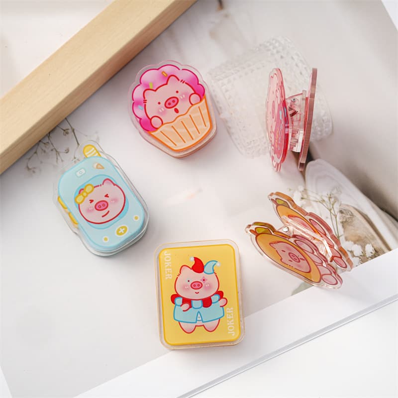 New pig-shaped memo study clip single-sided acrylic test paper organizing clip minimalist cute single-sided clip PP cartoon