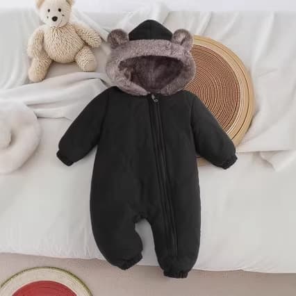 Cross-border Baby Fleece Thickened Bodysuit, Warm Cotton Outfit for Outings, Unisex Winter Clothes for Boys and Girls