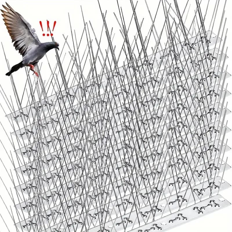 304 Stainless Steel Bird Spikes Repellent Device for Outdoor Roof Fence Balcony Garden Cross-border