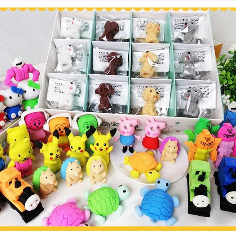 Cute 3D shape rubber wholesale new product 6526 stars moon clouds 6399 cute teddy dog
