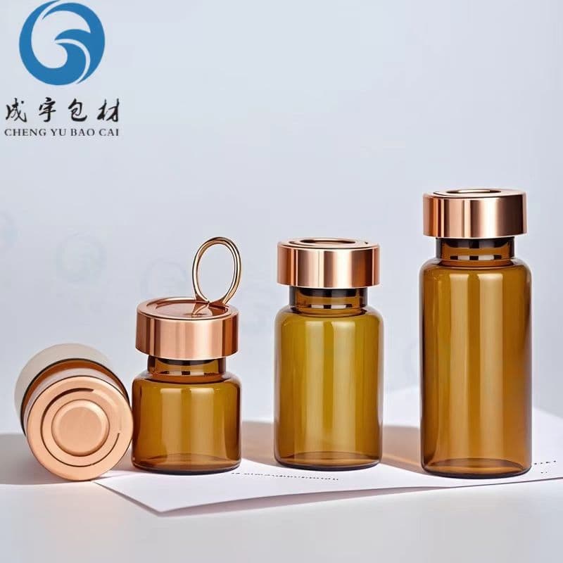 In Stock 5ml Transparent Pull Ring Cap Vial, 3ml Brown Light-Proof Freeze-Dried Powder Sub-Bottle, Snap-Cap Ampoule