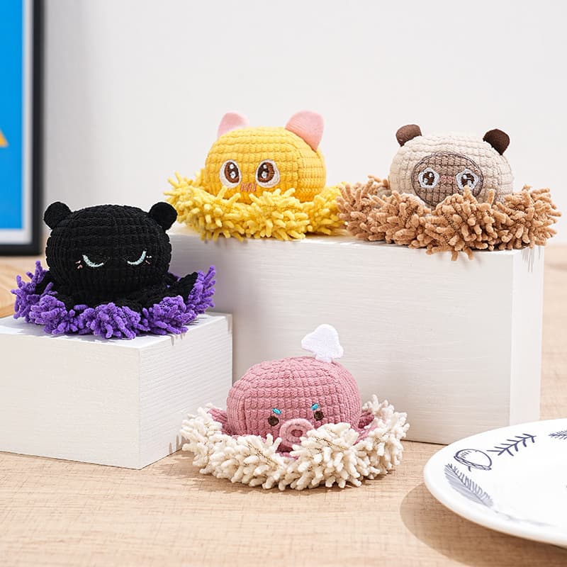 New Cross-Border Dog Toy Cartoon Sound Mop Octopus Toy Dog Play Bite-Resistant Cat Dog Toy Wholesale
