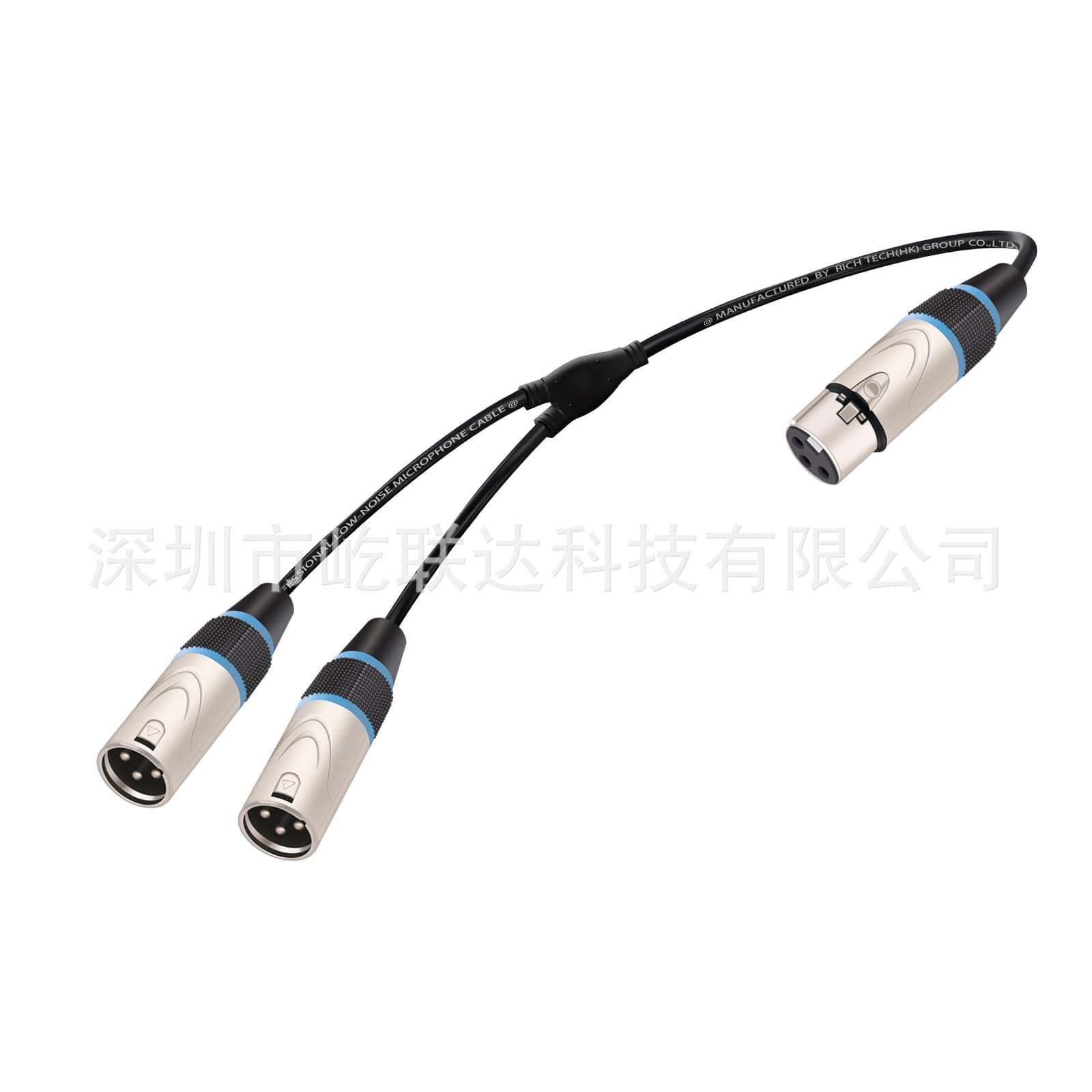3-Pin XLR Splitter Cable, Female to 2 Male, XLR Male Plug