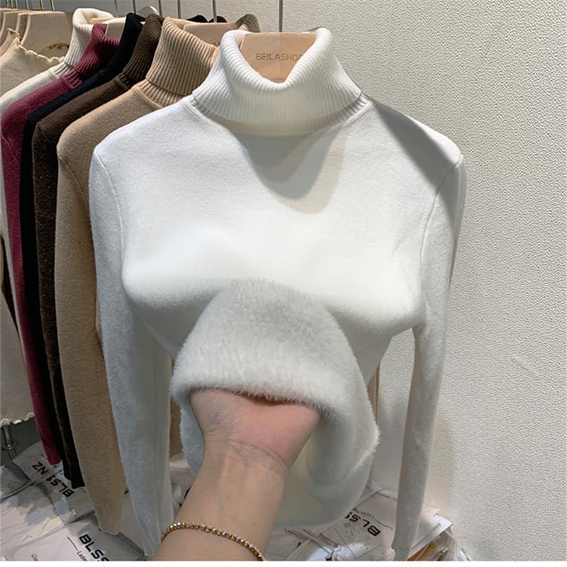 All-in-One Fleece High Neck Thickened Sweater for Men, New Autumn/Winter Style, Knitted Thermal Base Layer