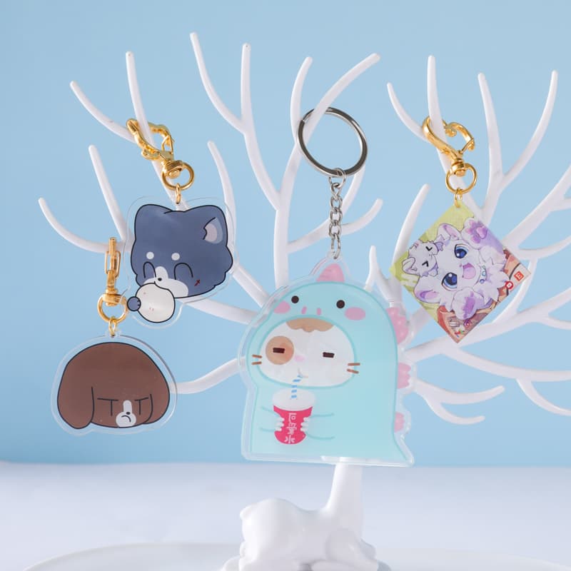 Acrylic keychain custom diy creative personality photo custom small pendant standing sign anime cartoon couple