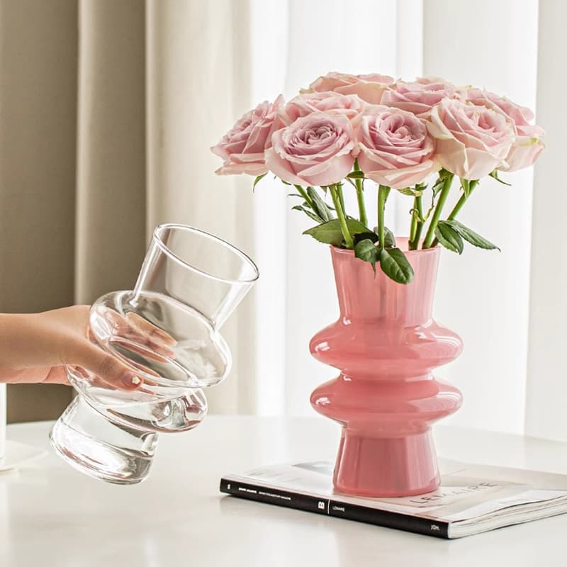 Modern simple glass vase, middle-aged and high-end home hydroponic vase ins style high-looking small ornaments