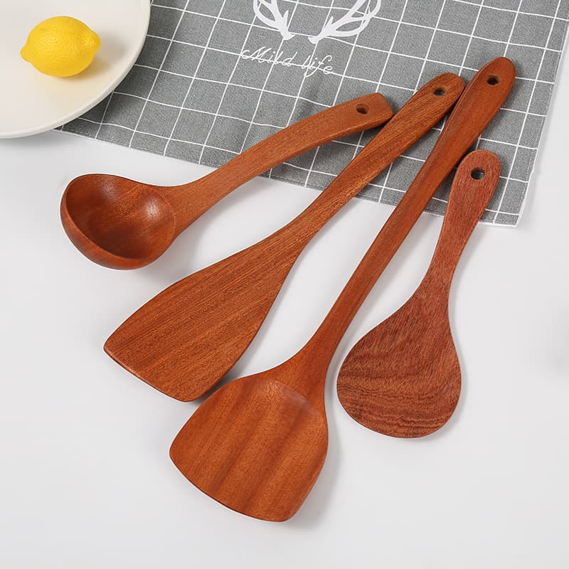 African Teak Wood Spatula Set Kitchen Items Cooking Turner Long Handle Soup Spoon Rice Spoon Kitchen Utensils