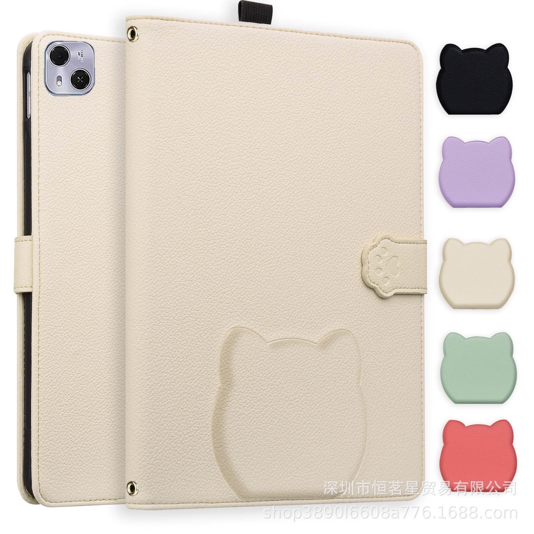Suitable for Tecno Megapad Pro Tablet Leather Case Samsung A9/A11 8.7 Lychee Cat Card Protective Case