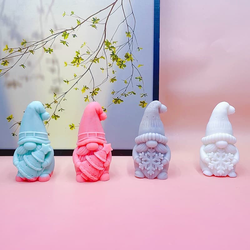 Christmas Hugging Christmas Tree Gnome Scented Candle Silicone Mold DIY Hugging Snowflake Santa Claus Ornament Mold