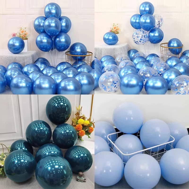 Yehua metal 5-inch 10-inch blue balloon atmosphere decoration dark and light blue double-layer graduation season scene arrangement balloon