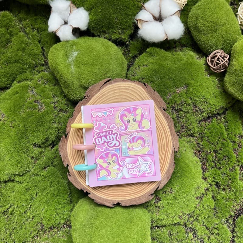 New Cute My Little Pony Mushroom Button Card Album for Girls, Colorful High-value 3-inch Single Pocket Card Storage Book