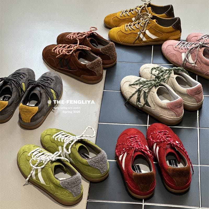 2026 Spring New Casual Versatile Genuine Leather Thick-Soled Ballet-Style Trainers - Distributed at a Unified Price Plus an Additional 100 Yuan