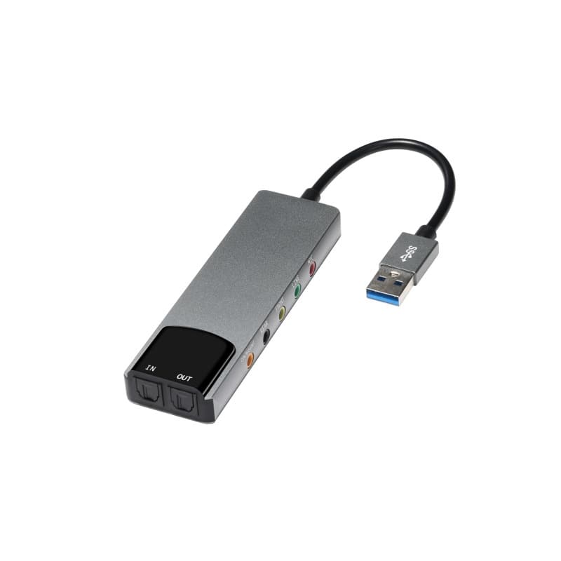USB Laptop Desktop Computer Audio 5.1 Channel USB Optical Fiber Sound Card Voice Chat Game External Sound Card