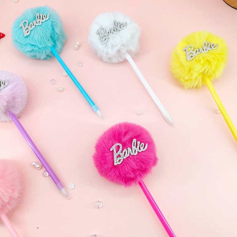 Barbie Queen Pen Girl Love Student Plush Pen Internet Celebrity Personalized Hair Ball Ins Gift Ballpoint Pen Ins Gift