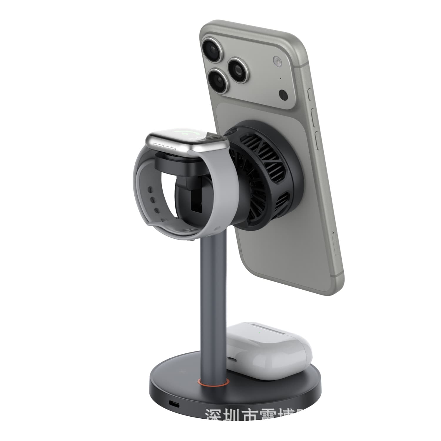 New Semiconductor Cooling Wireless Charging Magnetic Phone Holder 15W Fast Charging Three-In-One Wireless Charger with Rotation