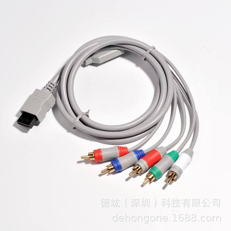 Component AV Cable for WII WIIU Game Console, Gold-Plated Cow Head Connector, 1.8m