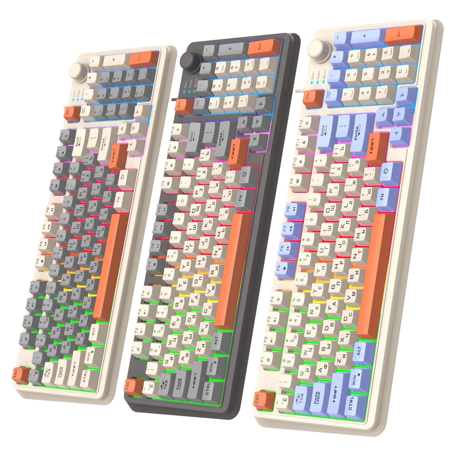 Xuan Yin Hu K820 Russian Language Gaming Wired Keyboard and Mouse Set, Three-Tone Backlit Computer Keyboard for Cross-border