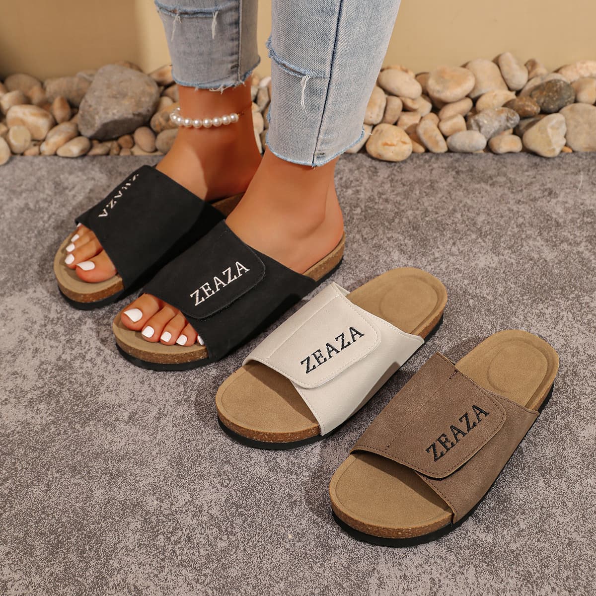 Cross-border Trade Large Size Thick Sole Sandals for Women 2026 Summer New Fashion Casual One-Band Outdoor Sandals