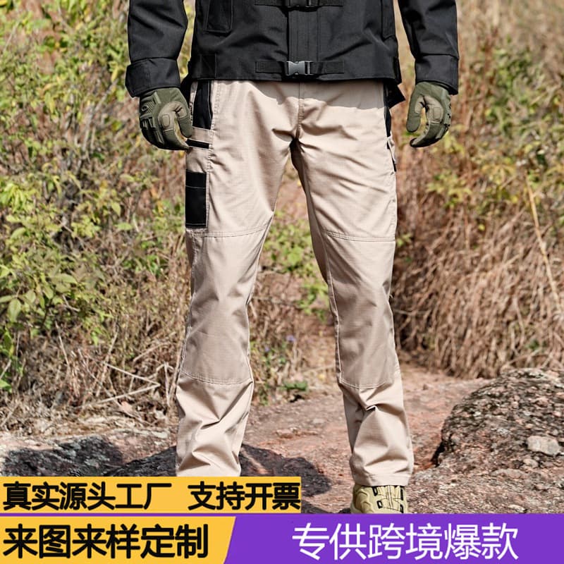 EU/US Stock Spring/Autumn Outdoor Tactical Men's Multi-Pocket Durable Long Pants Loose Military Pants Breathable Wear-Resistant