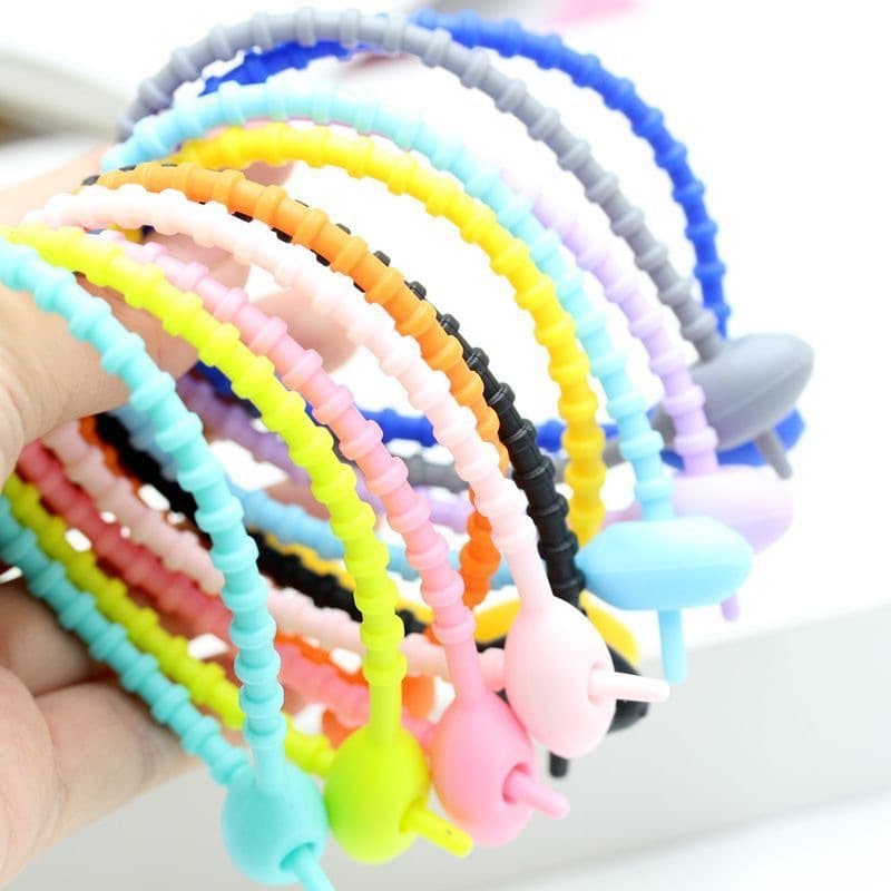 DIY Accessories, Colorful Multi-functional Silicone Cable Ties for Car Keychains, Bag Hangers, Data Cable Bundling Straps
